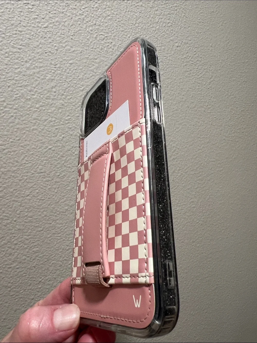 Walli Case “Blush Check” IPhone 13 Pro Max Pink Cream Check New Condition